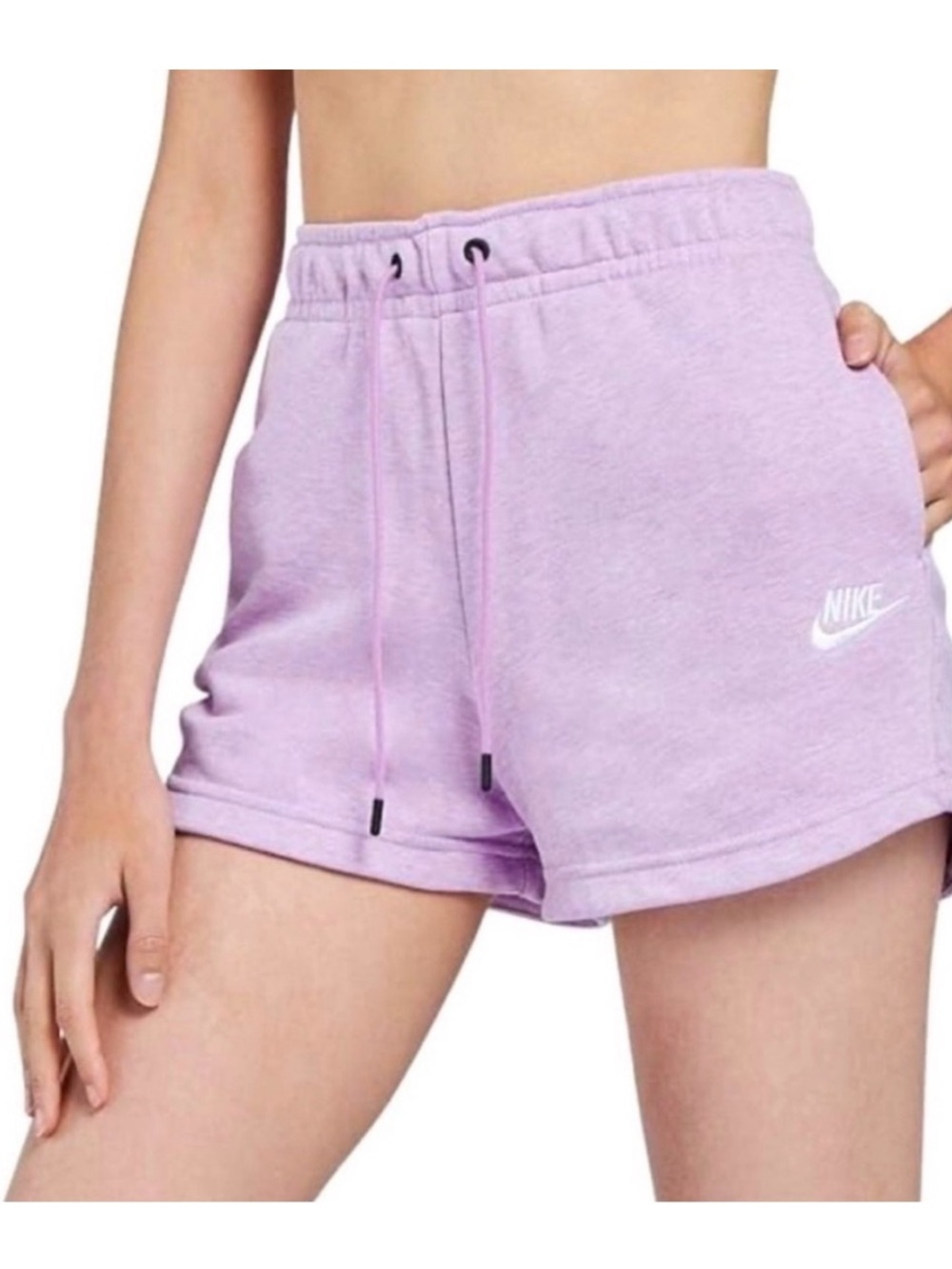 Nike Sportswear Essential French Terry Cloth Purple Shorts